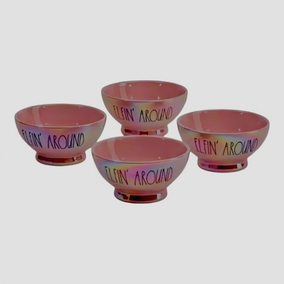 NEW Rae Dunn ELFIN' AROUND Iridescent Pink Bowls - Picture 4 of 5